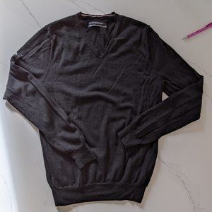 Club Monaco Black V-Neck Merino Wool Sweater XS